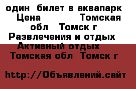 один  билет в аквапарк. › Цена ­ 1 000 - Томская обл., Томск г. Развлечения и отдых » Активный отдых   . Томская обл.,Томск г.